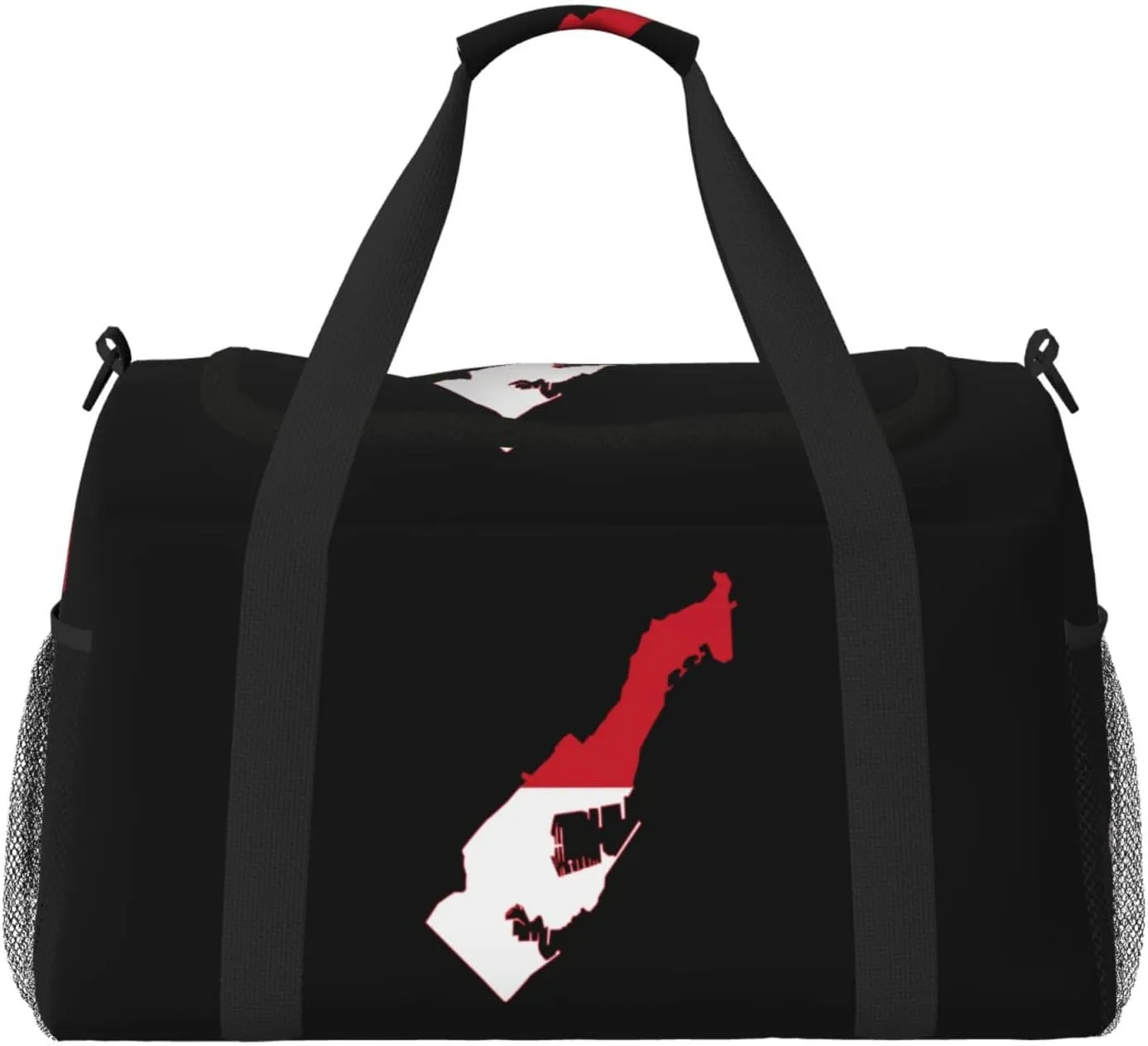 Flag Map Of Monaco Travel Duffel Bag Large Foldable Waterproof Overnight Bag For Beach Swim Bags Pool Sports Gym