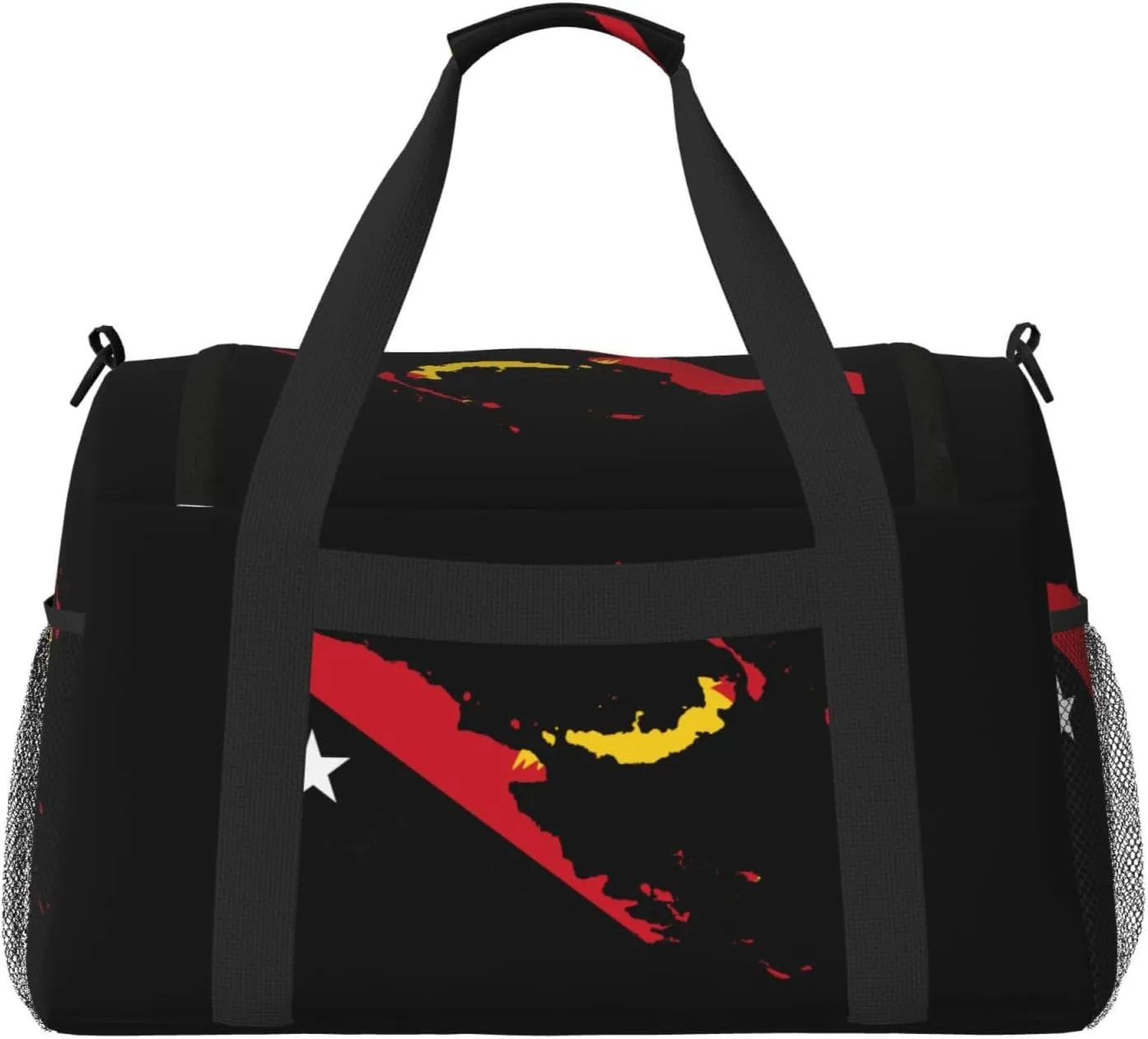 Flag Map Of New Guinea Travel Duffel Bag Large Foldable Waterproof Overnight Bag For Beach Swim Bags Pool Sports Gym