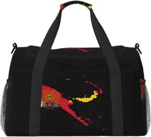 Flag Map Of New Guinea Travel Duffel Bag Large Foldable Waterproof Overnight Bag For Beach Swim Bags Pool Sports Gym