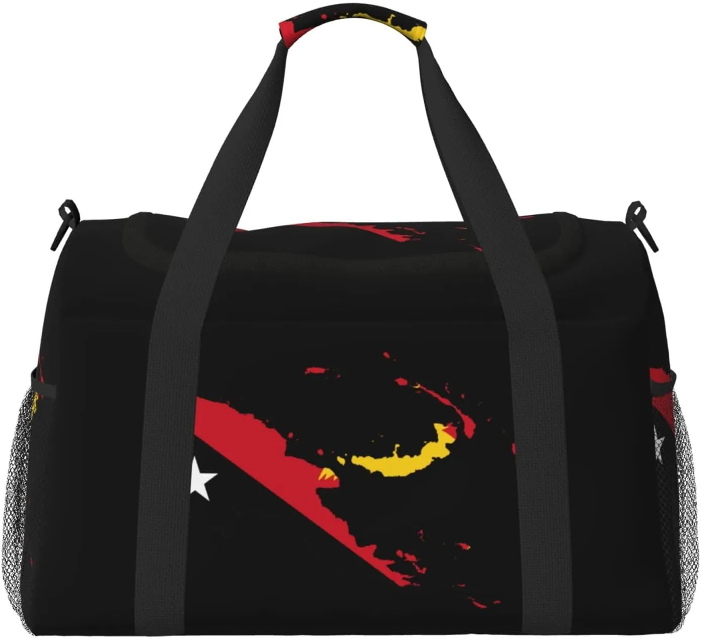Flag Map Of New Guinea Travel Duffel Bag Large Foldable Waterproof Overnight Bag For Beach Swim Bags Pool Sports Gym