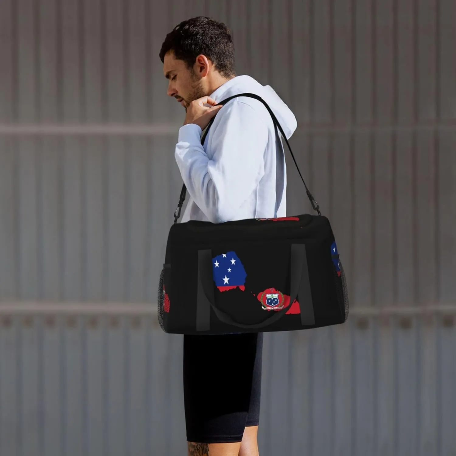 Flag Map Of Samoa Travel Duffel Bag Large Foldable Waterproof Overnight Bag For Beach Swim Bags Pool Sports Gym