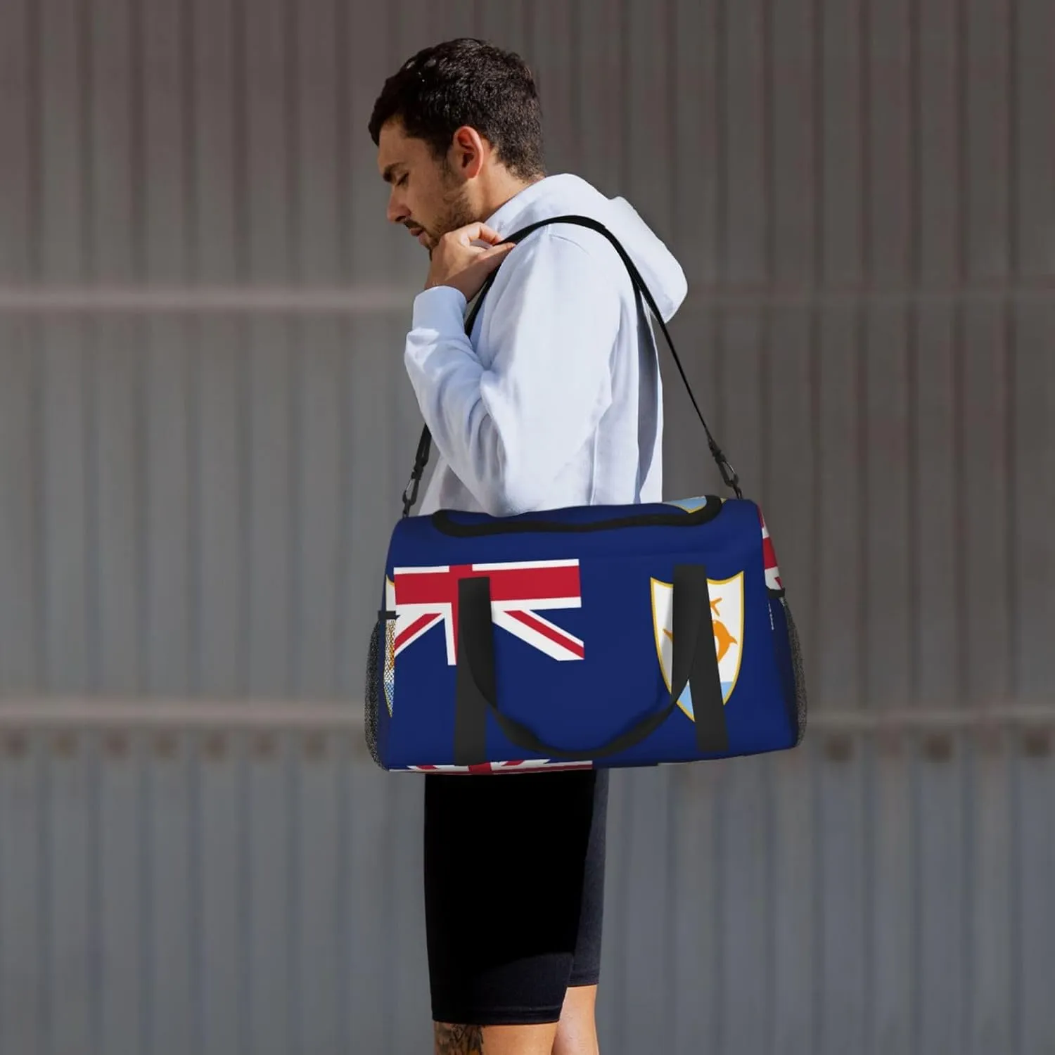 Flag Of Anguilla Travel Duffel Bag Large Foldable Waterproof Overnight Bag For Beach Swim Bags Pool Sports Gym