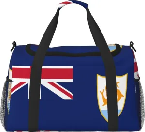 Flag Of Anguilla Travel Duffel Bag Large Foldable Waterproof Overnight Bag For Beach Swim Bags Pool Sports Gym