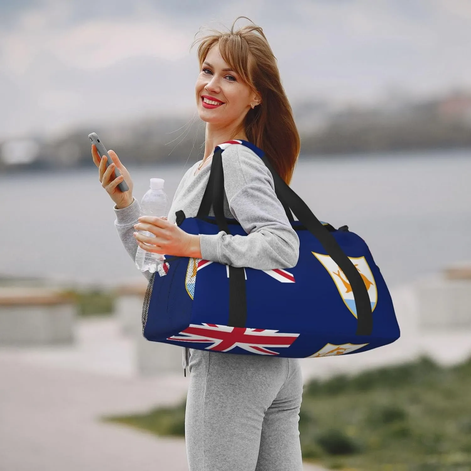 Flag Of Anguilla Travel Duffel Bag Large Foldable Waterproof Overnight Bag For Beach Swim Bags Pool Sports Gym