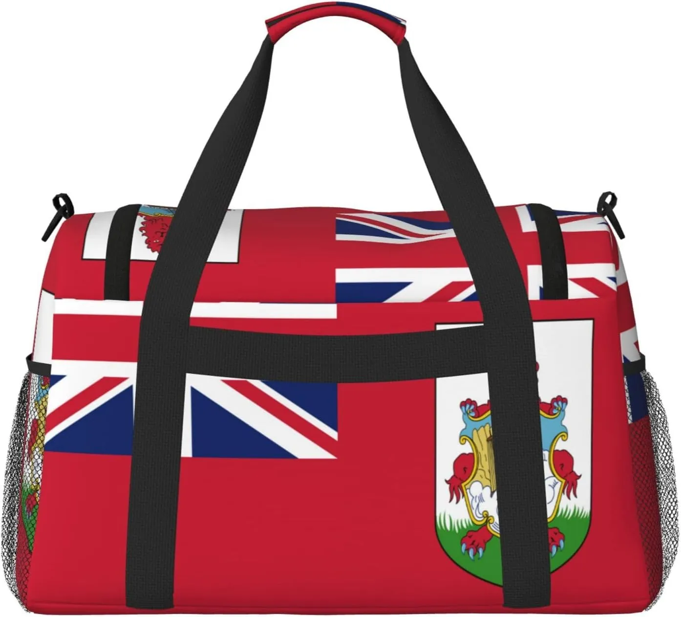 Flag Of Bermuda Travel Duffel Bag Large Foldable Waterproof Overnight Bag For Beach Swim Bags Pool Sports Gym