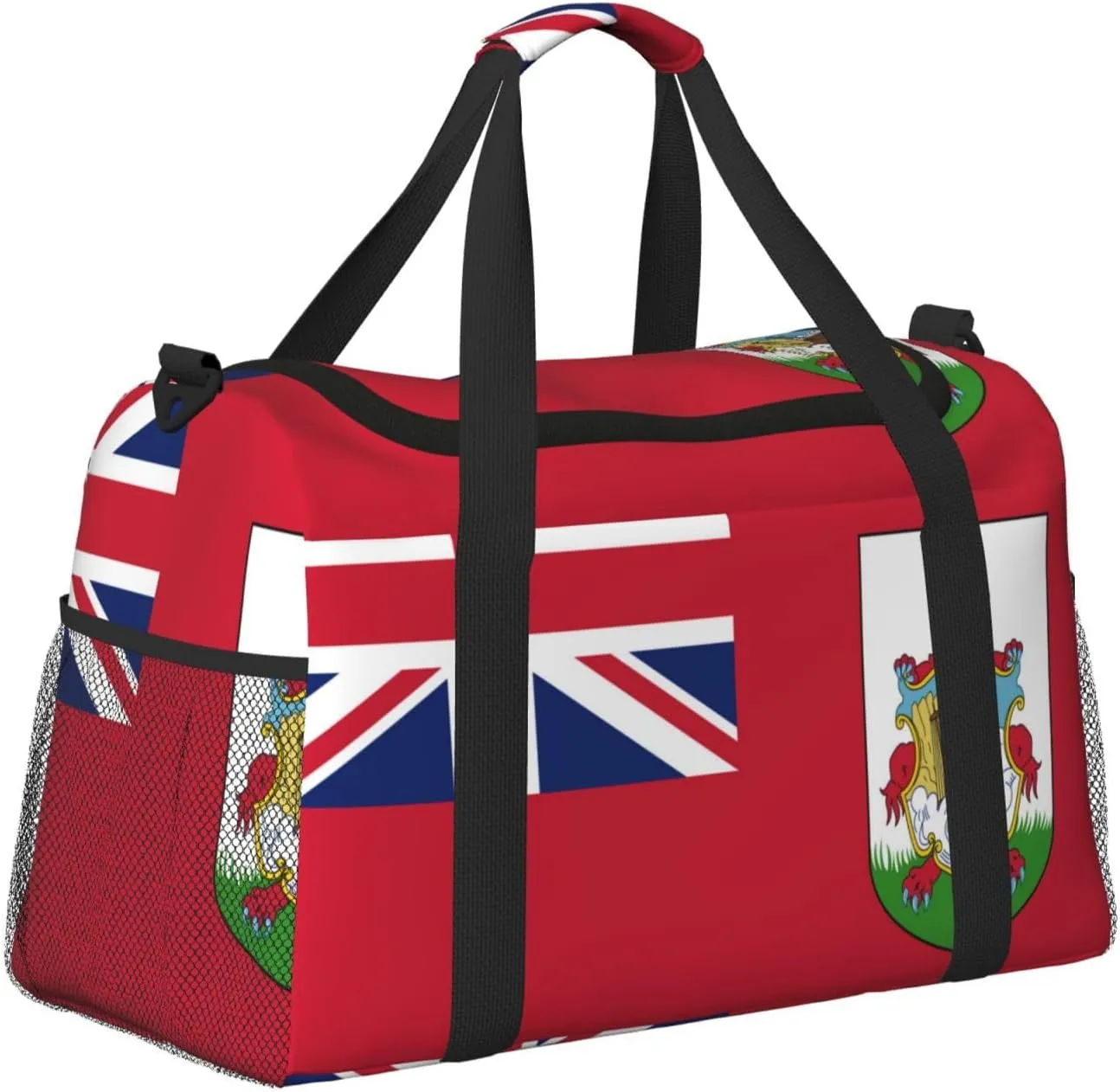 Flag Of Bermuda Travel Duffel Bag Large Foldable Waterproof Overnight Bag For Beach Swim Bags Pool Sports Gym