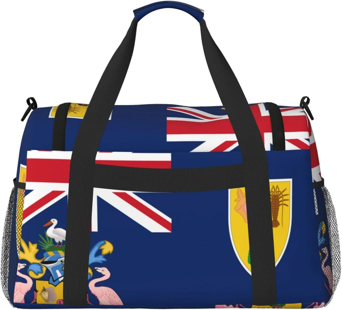 Flag Of Caicos Travel Duffel Bag Large Foldable Waterproof Overnight Bag For Beach Swim Bags Pool Sports Gym