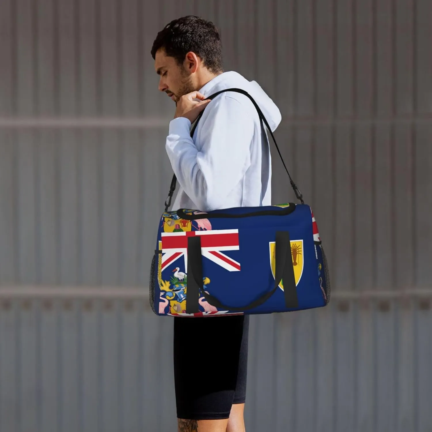 Flag Of Caicos Travel Duffel Bag Large Foldable Waterproof Overnight Bag For Beach Swim Bags Pool Sports Gym