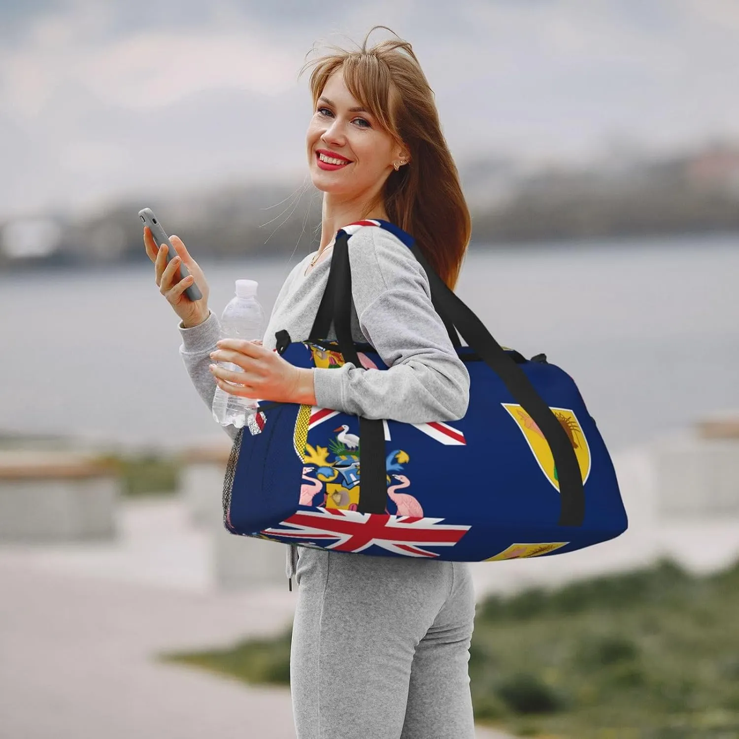 Flag Of Caicos Travel Duffel Bag Large Foldable Waterproof Overnight Bag For Beach Swim Bags Pool Sports Gym