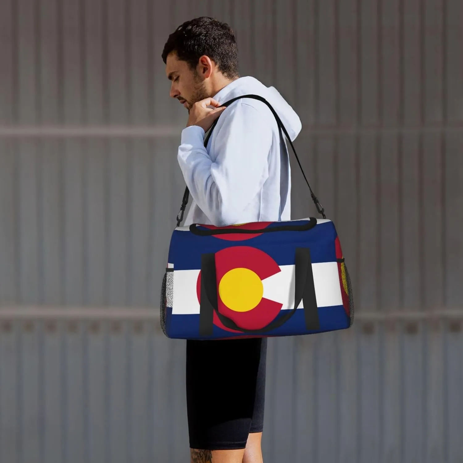 Flag Of Colorado Travel Duffel Bag Large Foldable Waterproof Overnight Bag For Beach Swim Bags Pool Sports Gym