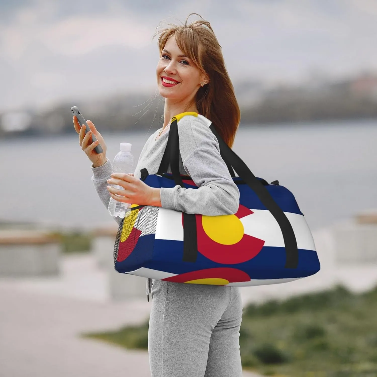 Flag Of Colorado Travel Duffel Bag Large Foldable Waterproof Overnight Bag For Beach Swim Bags Pool Sports Gym