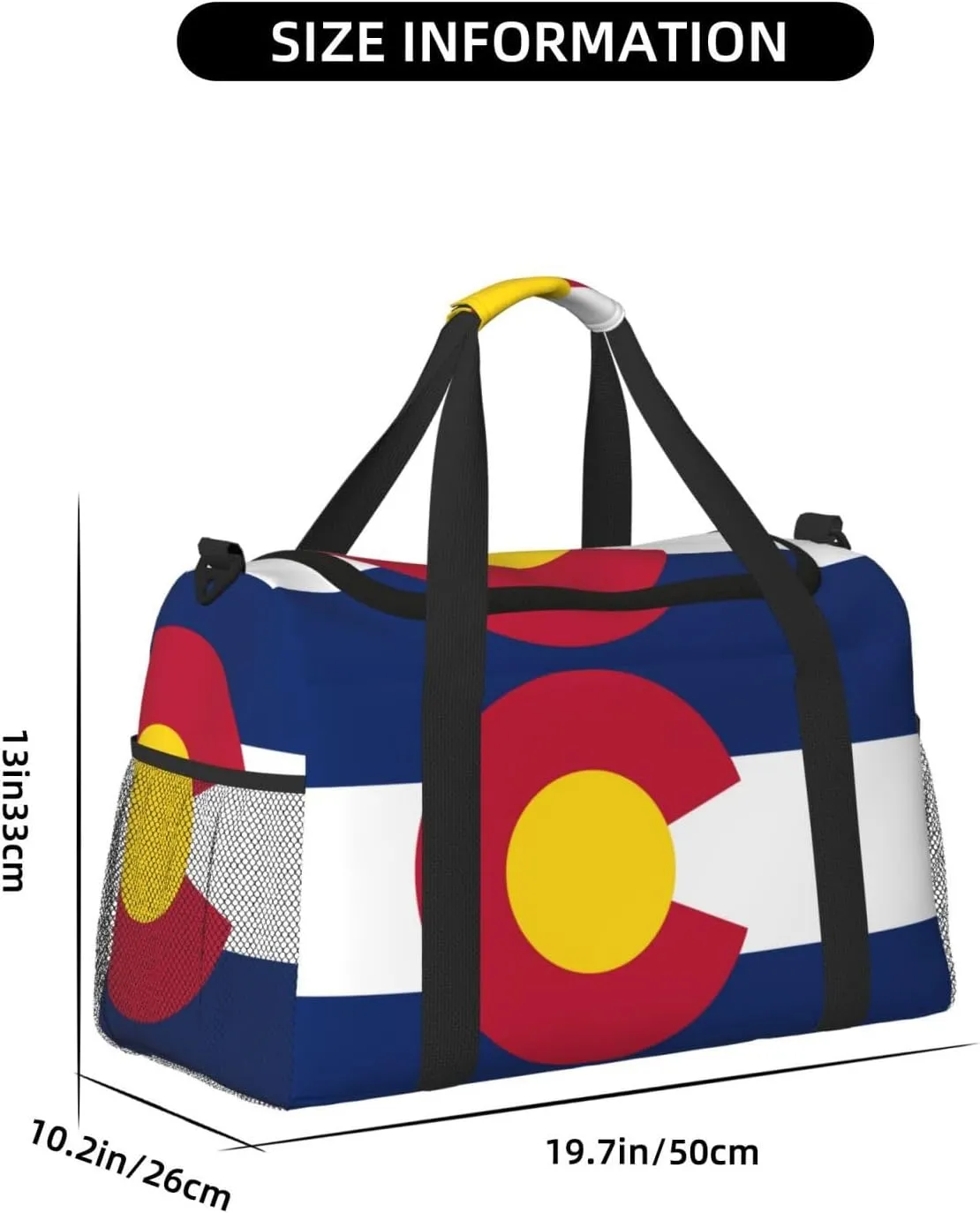 Flag Of Colorado Travel Duffel Bag Large Foldable Waterproof Overnight Bag For Beach Swim Bags Pool Sports Gym