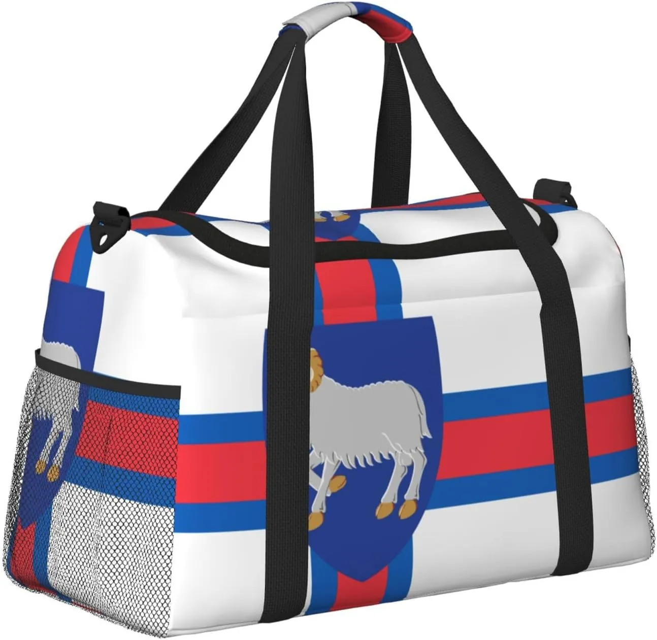 Flag Of Faroe Travel Duffel Bag Large Foldable Waterproof Overnight Bag For Beach Swim Bags Pool Sports Gym