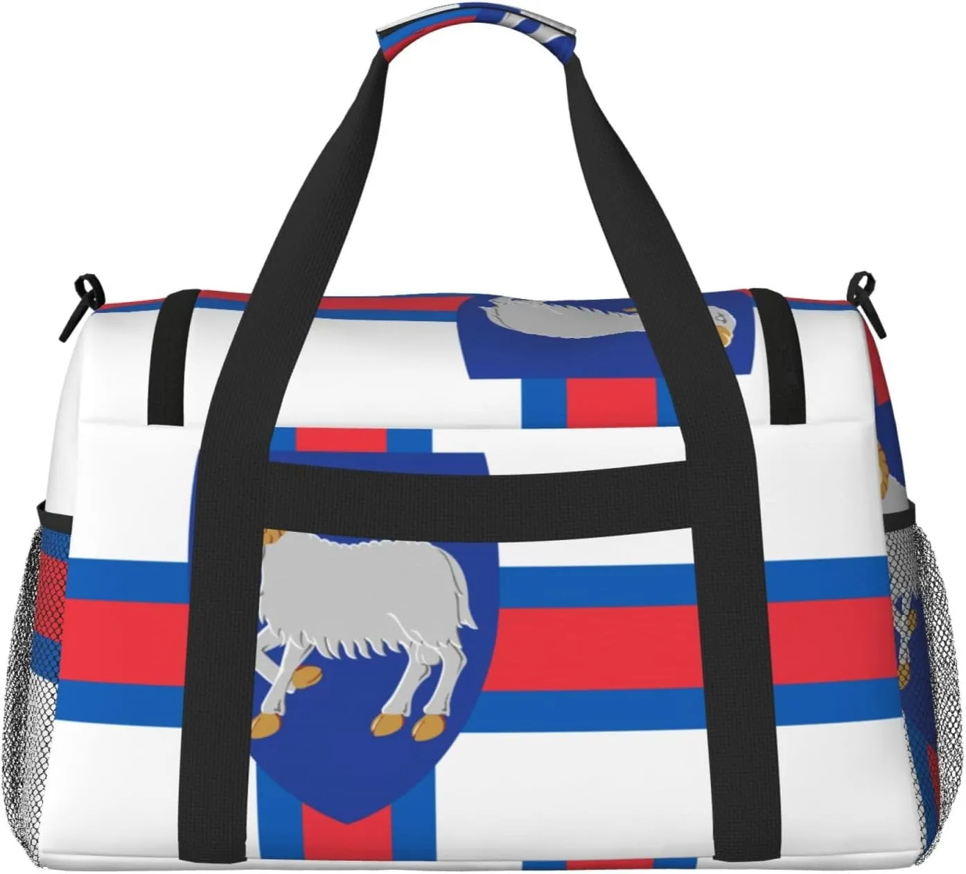 Flag Of Faroe Travel Duffel Bag Large Foldable Waterproof Overnight Bag For Beach Swim Bags Pool Sports Gym