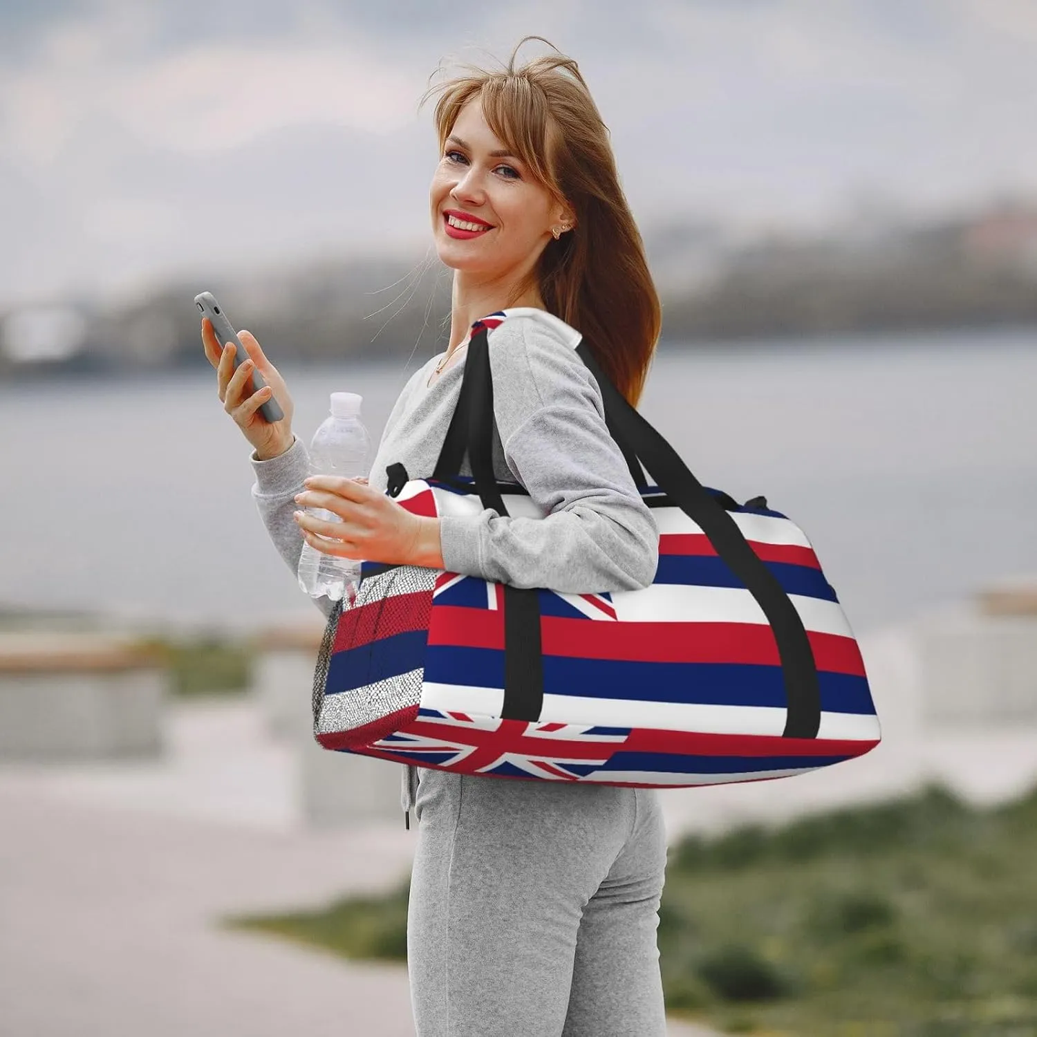 Flag Of Hawaii Travel Duffel Bag Large Foldable Waterproof Overnight Bag For Beach Swim Bags Pool Sports Gym