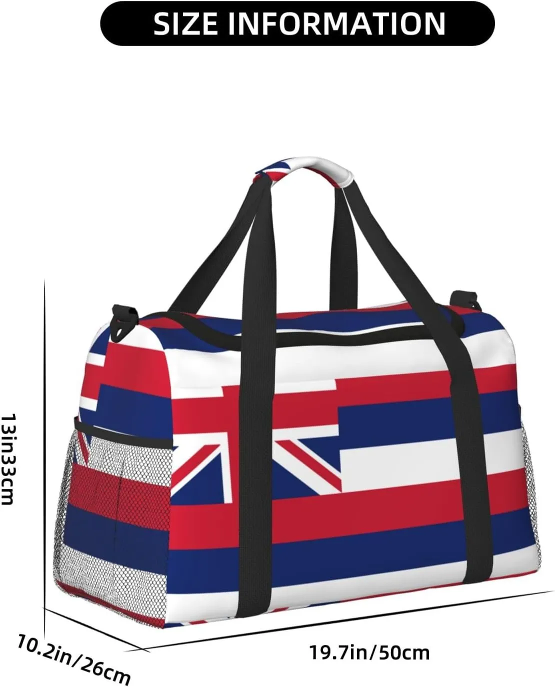 Flag Of Hawaii Travel Duffel Bag Large Foldable Waterproof Overnight Bag For Beach Swim Bags Pool Sports Gym