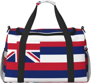 Flag Of Hawaii Travel Duffel Bag Large Foldable Waterproof Overnight Bag For Beach Swim Bags Pool Sports Gym