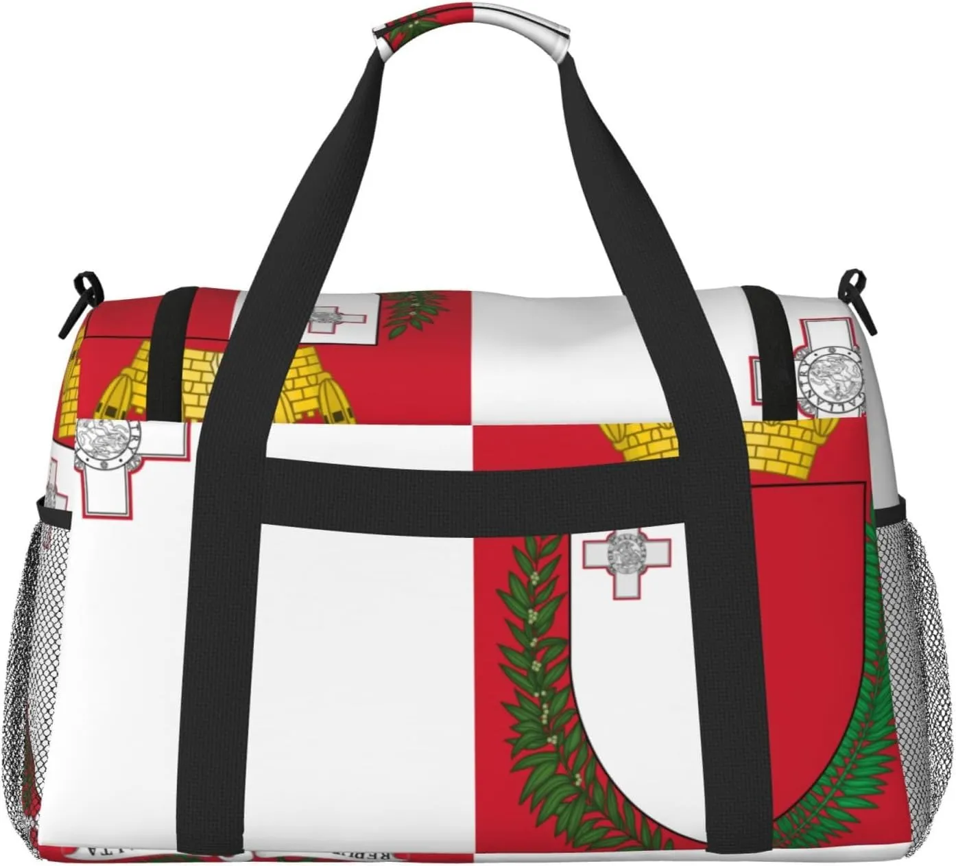 Flag Of Malta Travel Duffel Bag Large Foldable Waterproof Overnight Bag For Beach Swim Bags Pool Sports Gym