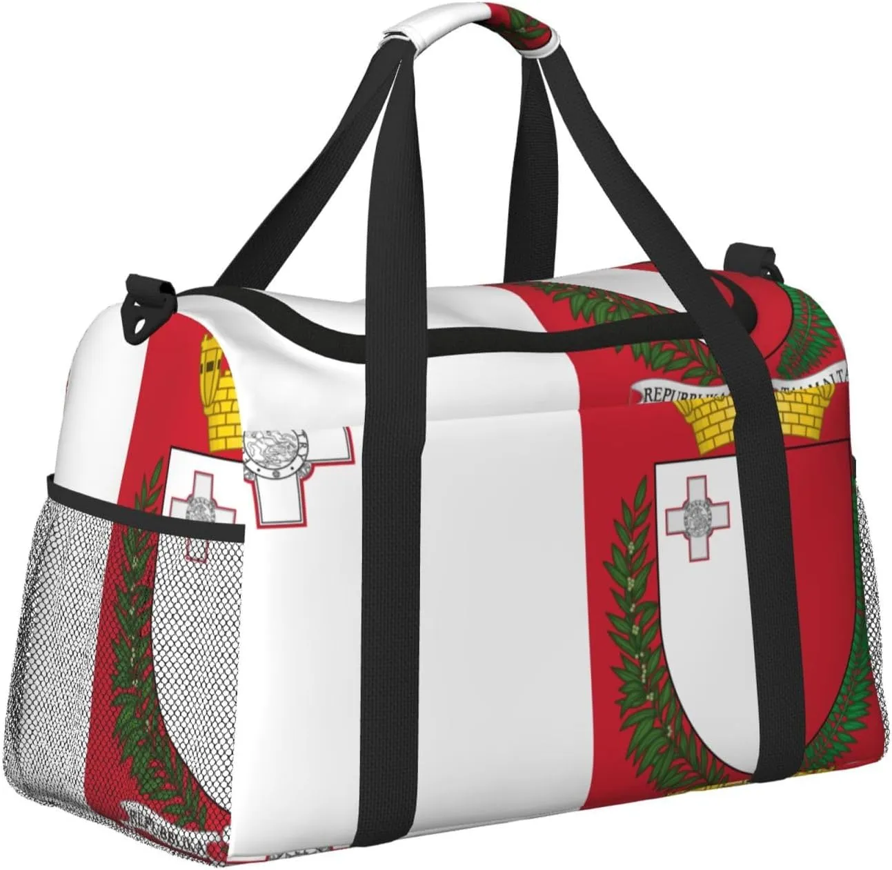 Flag Of Malta Travel Duffel Bag Large Foldable Waterproof Overnight Bag For Beach Swim Bags Pool Sports Gym