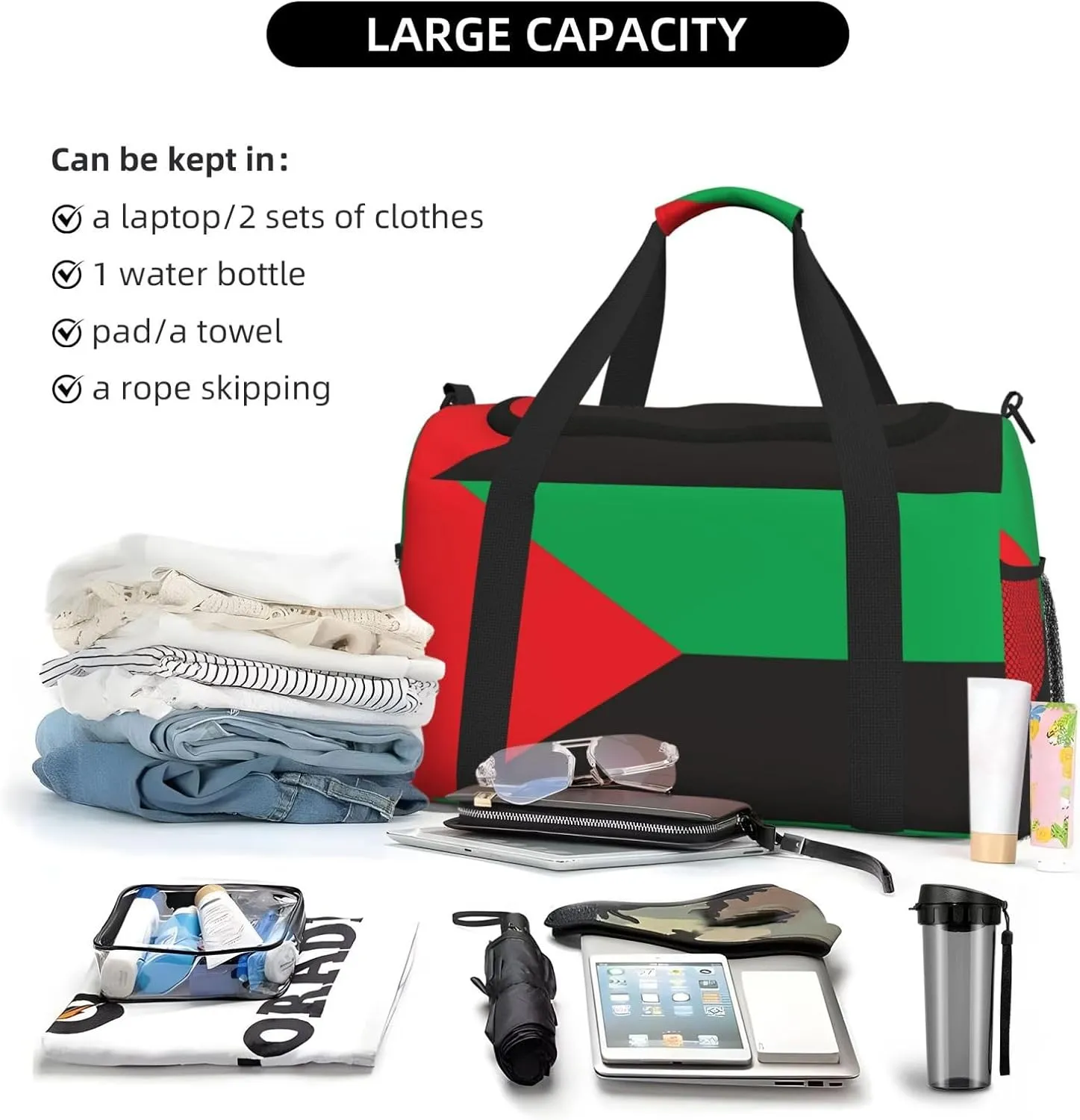 Flag Of Martinique Travel Duffel Bag Large Foldable Waterproof Overnight Bag For Beach Swim Bags Pool Sports Gym