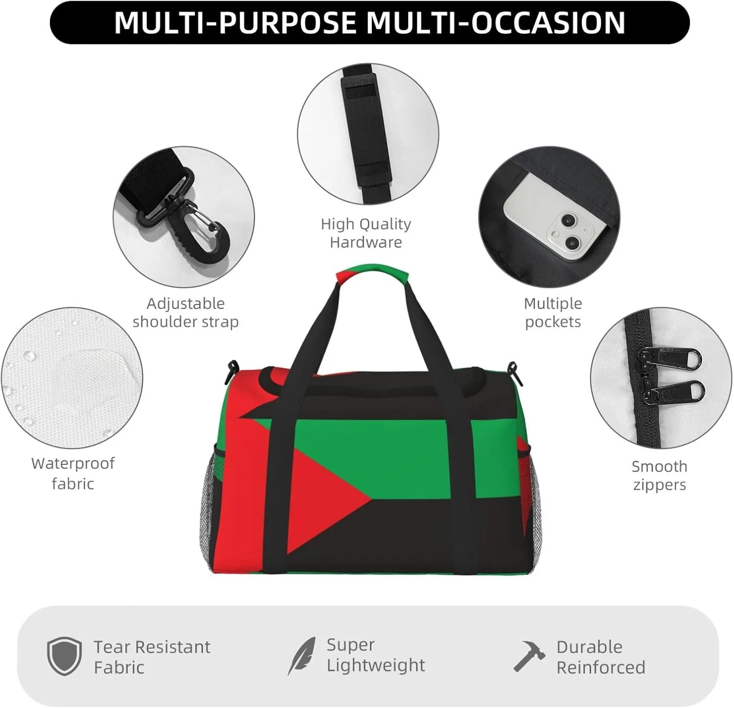 Flag Of Martinique Travel Duffel Bag Large Foldable Waterproof Overnight Bag For Beach Swim Bags Pool Sports Gym
