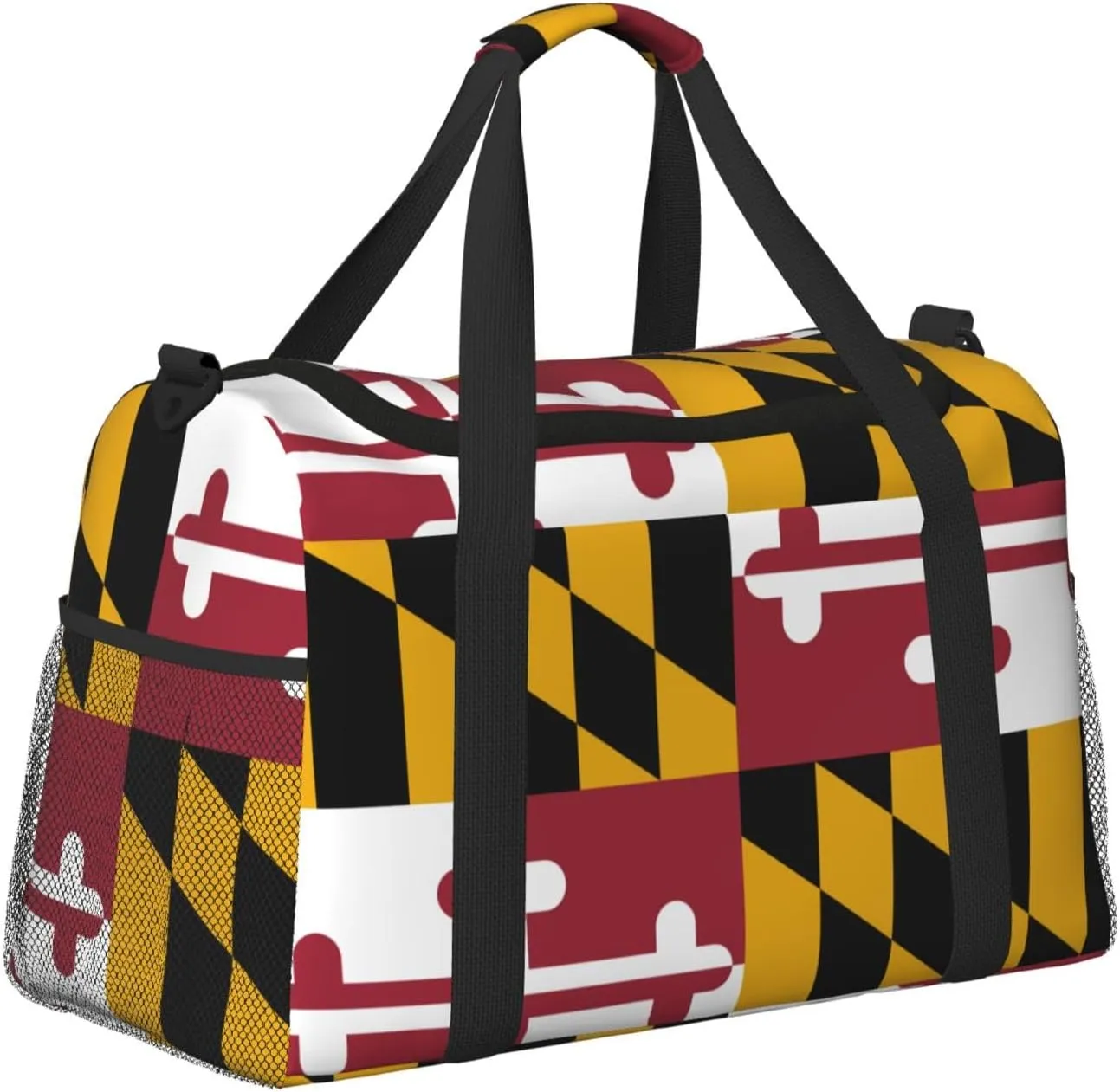 Flag Of Maryland Travel Duffel Bag Large Foldable Waterproof Overnight Bag For Beach Swim Bags Pool Sports Gym
