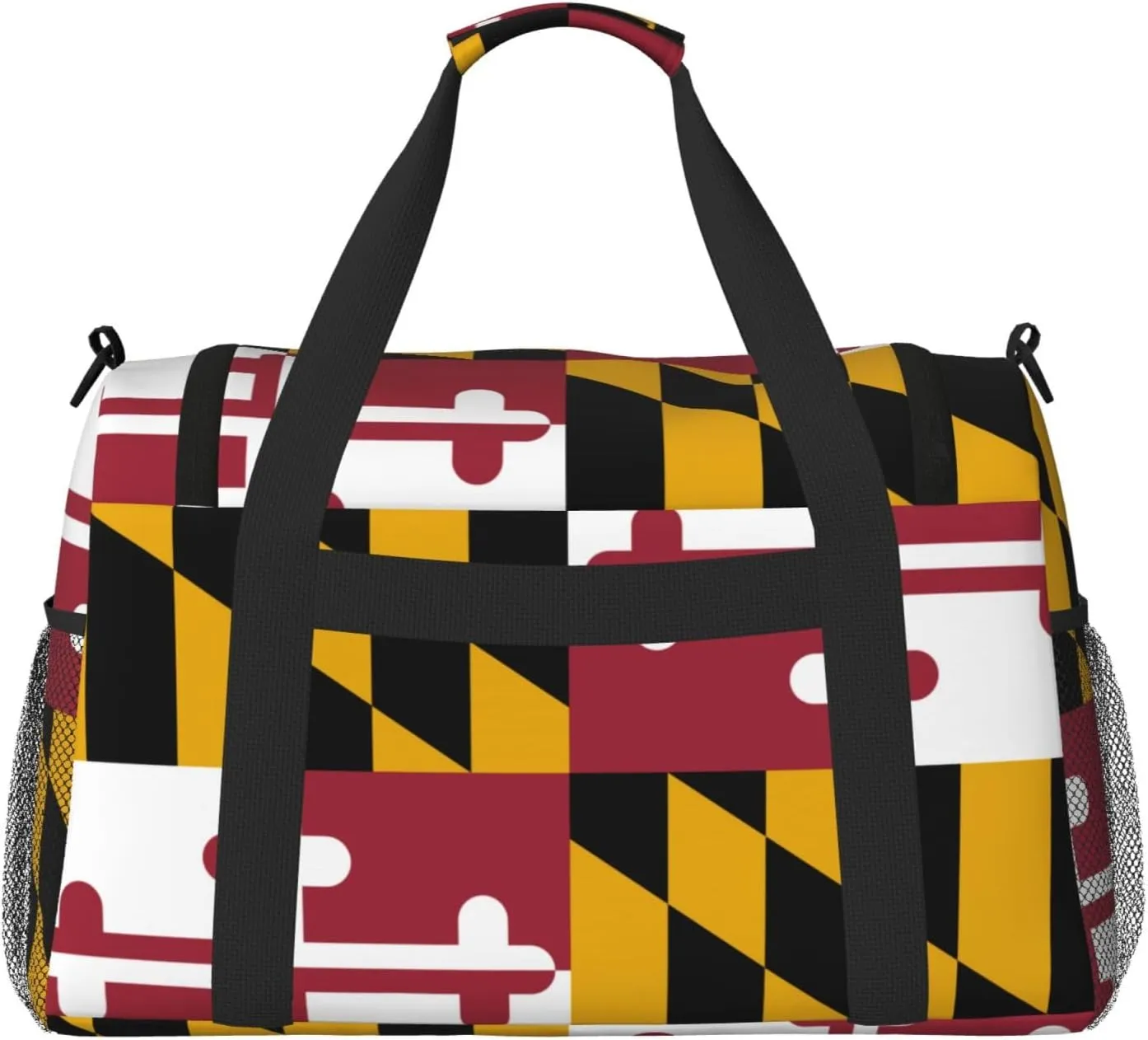 Flag Of Maryland Travel Duffel Bag Large Foldable Waterproof Overnight Bag For Beach Swim Bags Pool Sports Gym