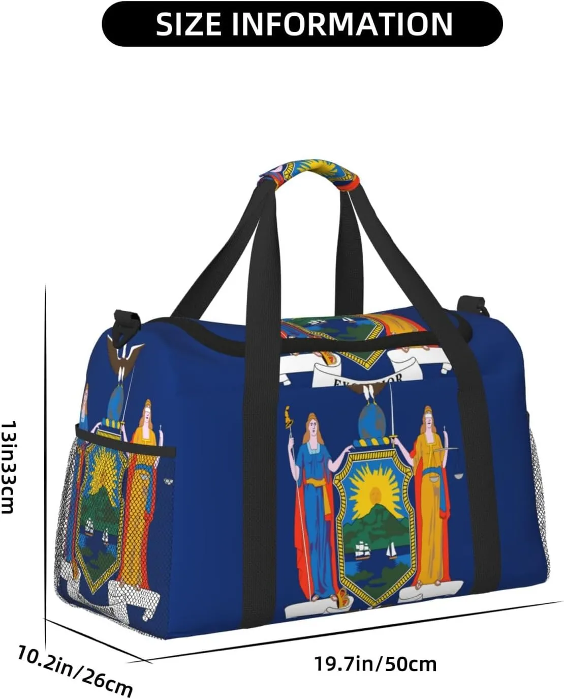 Flag Of New York Travel Duffel Bag Large Foldable Waterproof Overnight Bag For Beach Swim Bags Pool Sports Gym