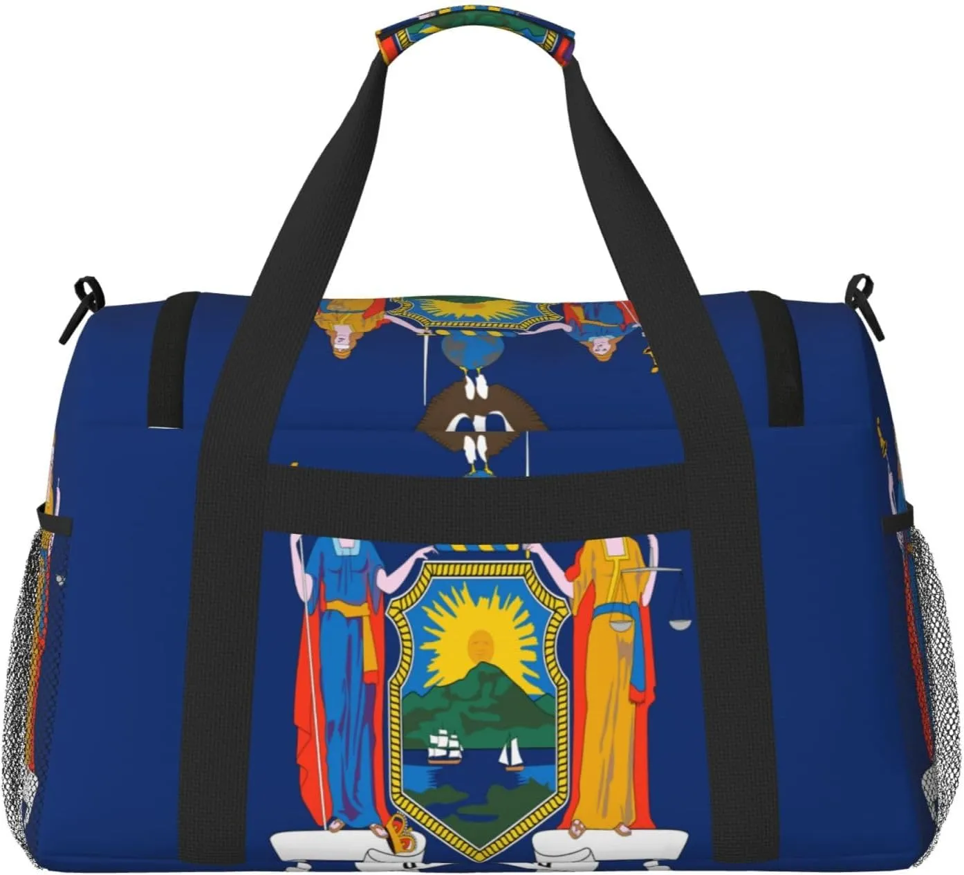 Flag Of New York Travel Duffel Bag Large Foldable Waterproof Overnight Bag For Beach Swim Bags Pool Sports Gym