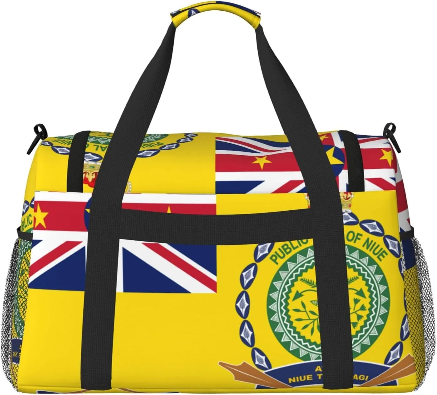 Flag Of Niue Travel Duffel Bag Large Foldable Waterproof Overnight Bag For Beach Swim Bags Pool Sports Gym