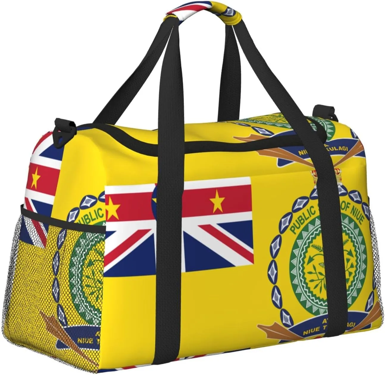 Flag Of Niue Travel Duffel Bag Large Foldable Waterproof Overnight Bag For Beach Swim Bags Pool Sports Gym