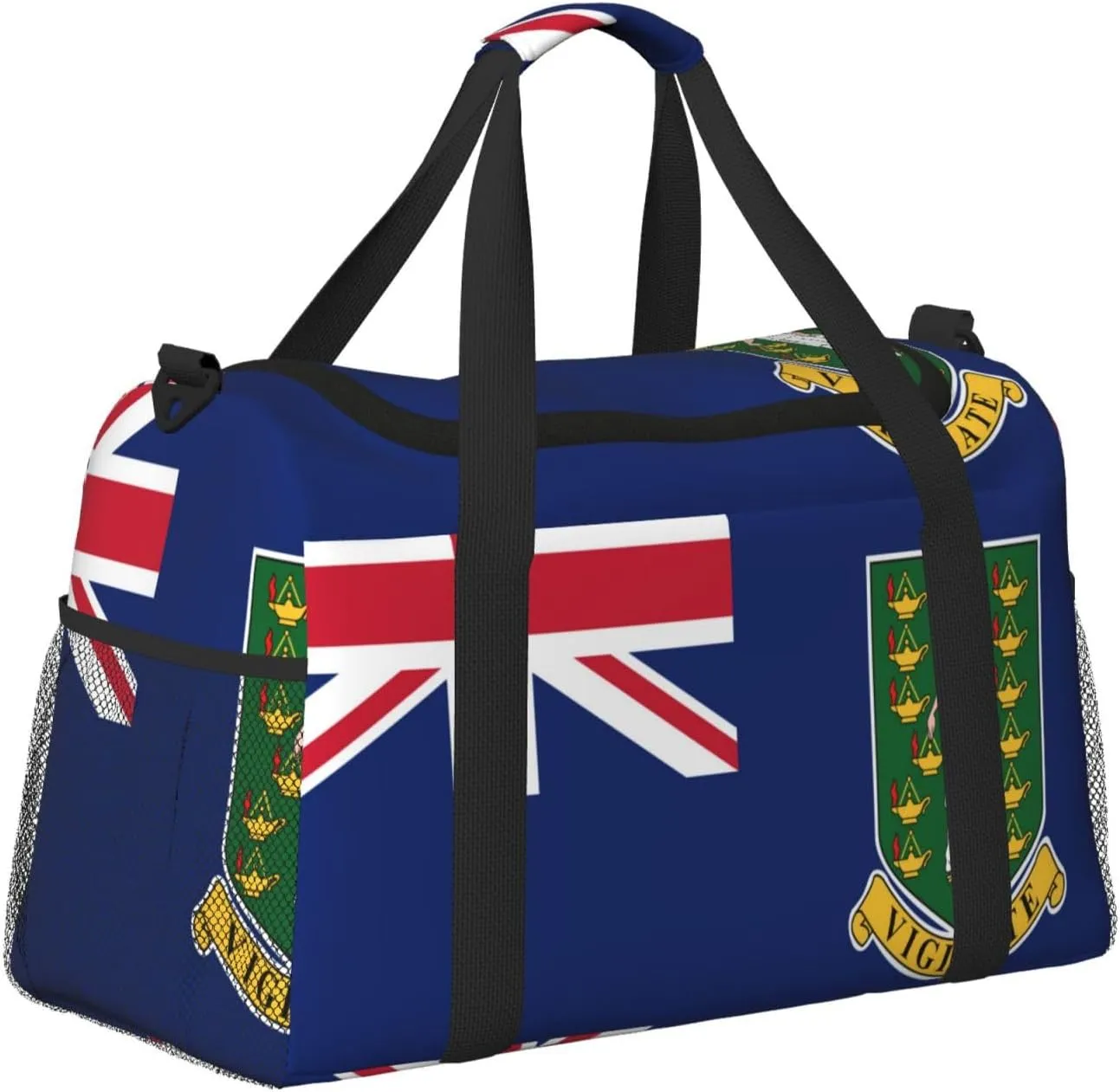 Flag Of Virgin Islands Travel Duffel Bag Large Foldable Waterproof Overnight Bag For Beach Swim Bags Pool Sports Gym