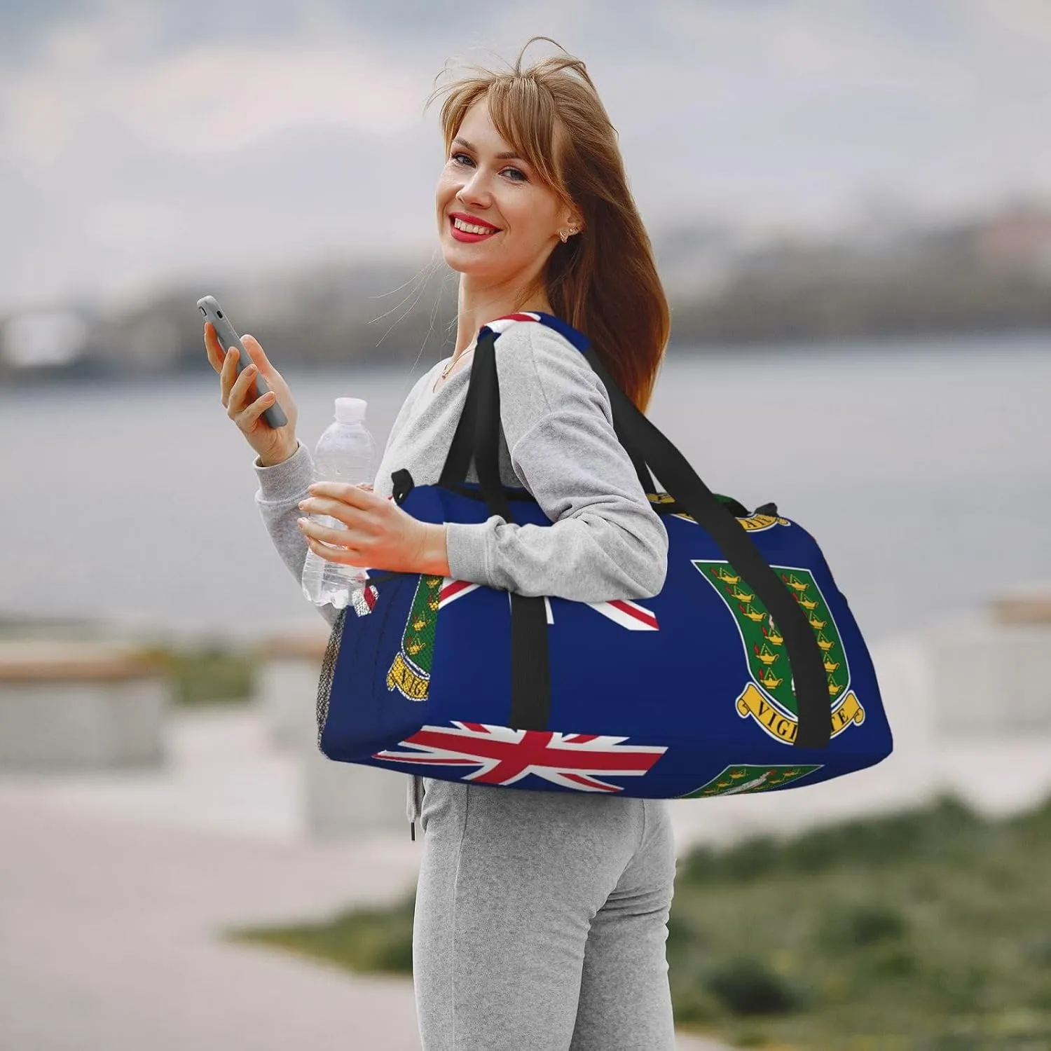 Flag Of Virgin Islands Travel Duffel Bag Large Foldable Waterproof Overnight Bag For Beach Swim Bags Pool Sports Gym