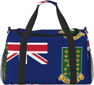 Flag Of Virgin Islands Travel Duffel Bag Large Foldable Waterproof Overnight Bag For Beach Swim Bags Pool Sports Gym