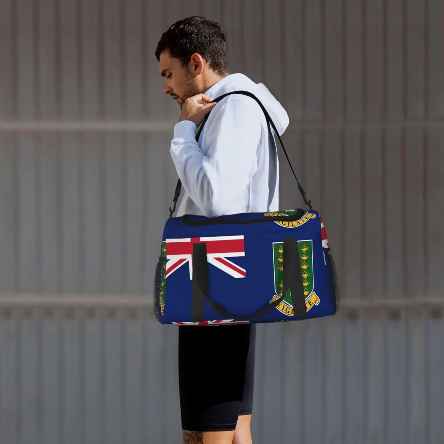 Flag Of Virgin Islands Travel Duffel Bag Large Foldable Waterproof Overnight Bag For Beach Swim Bags Pool Sports Gym