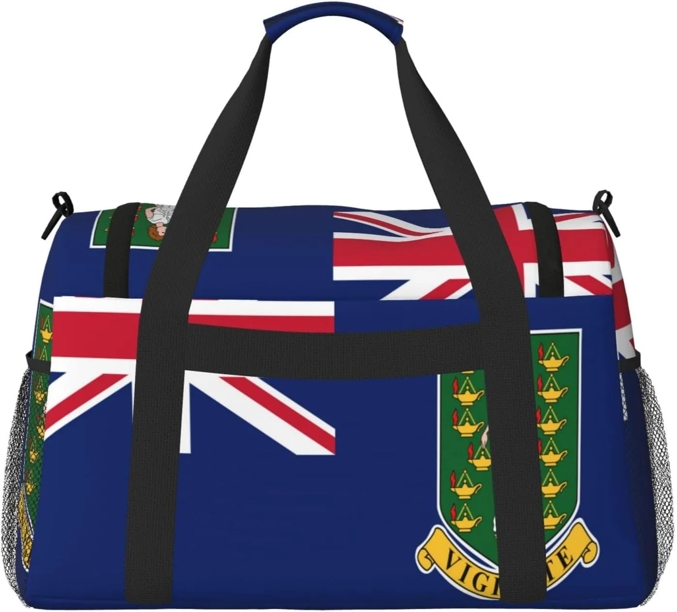 Flag Of Virgin Islands Travel Duffel Bag Large Foldable Waterproof Overnight Bag For Beach Swim Bags Pool Sports Gym