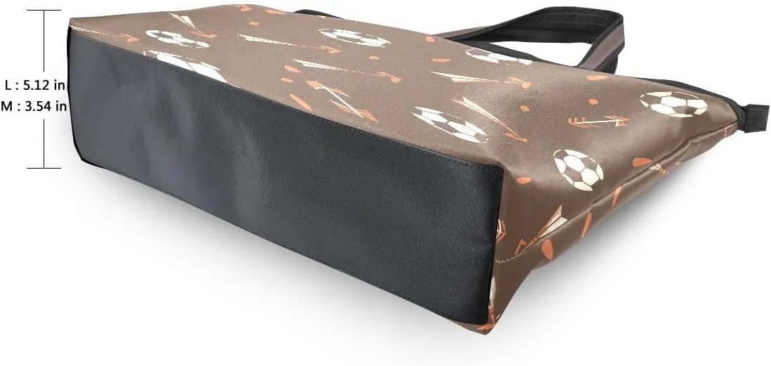 Football Arrow Brown Shoulder Bags Large Handle Ladies Handbag
