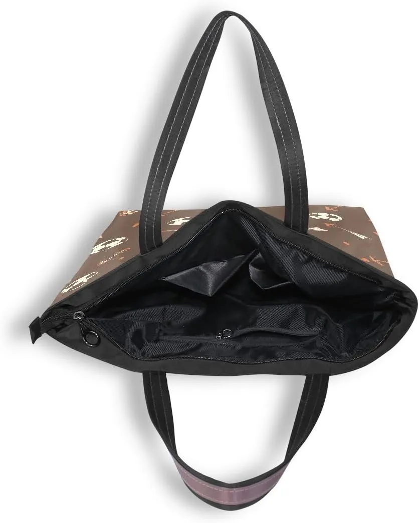Football Arrow Brown Shoulder Bags Large Handle Ladies Handbag