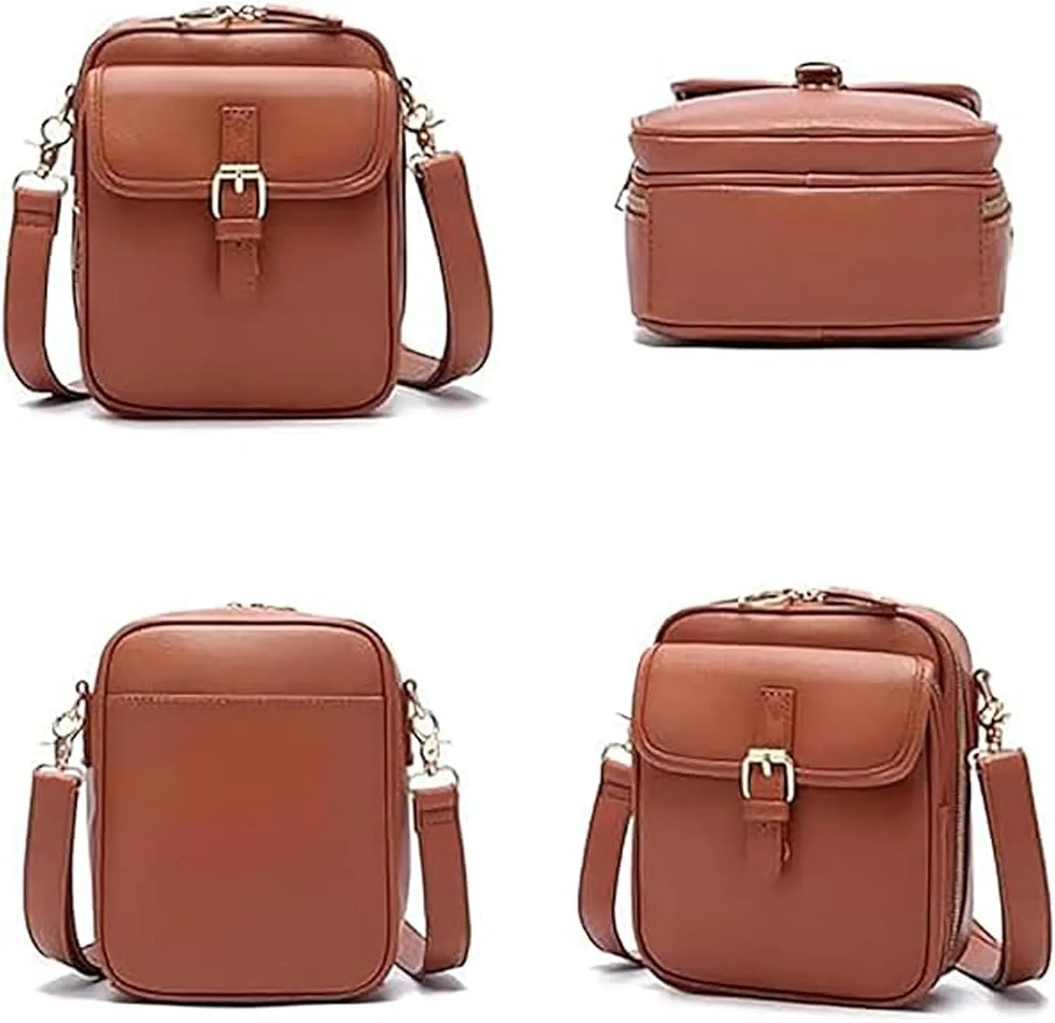 Forcipower Crossbody Bag, Anti Theft Forcipower Crossbody Leather Bag with 10 Card Slots & Adjustable Shoulder Strap