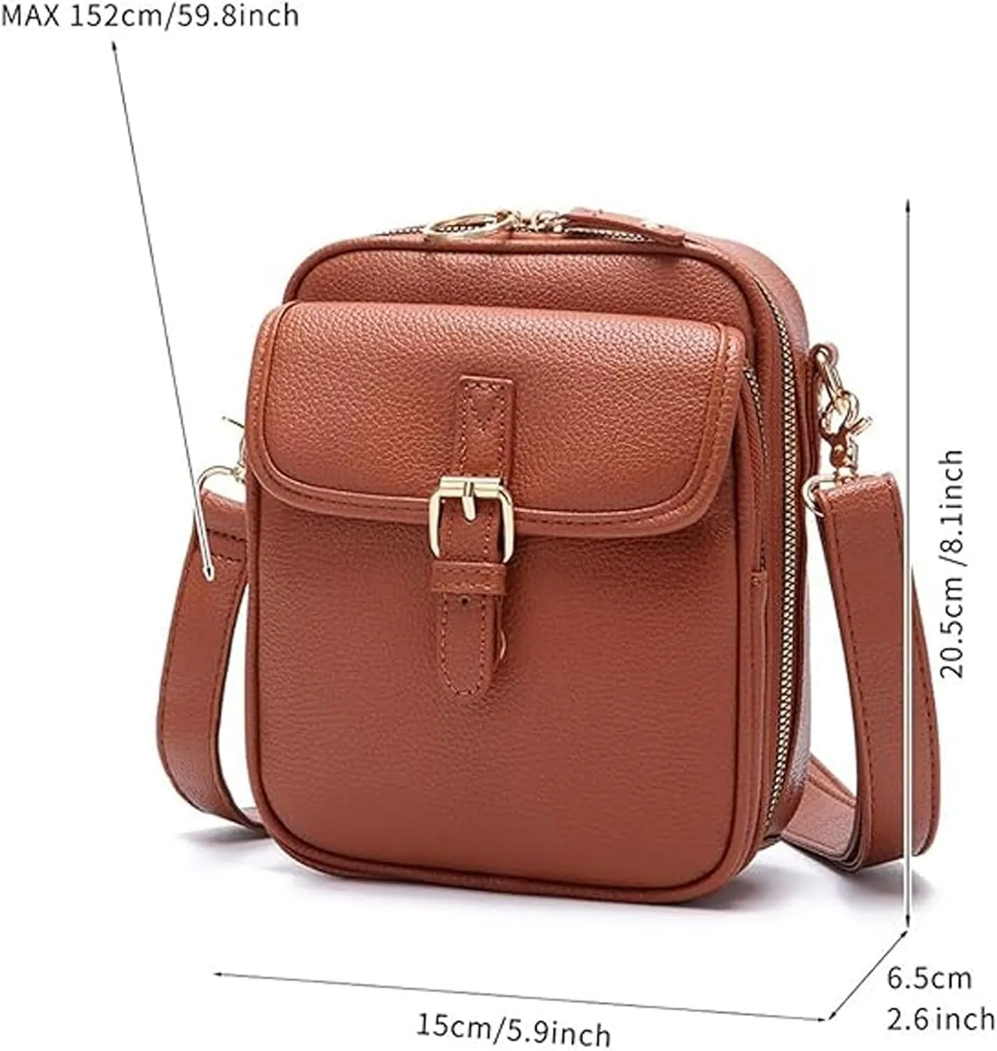 Forcipower Crossbody Bag, Anti Theft Forcipower Crossbody Leather Bag with 10 Card Slots & Adjustable Shoulder Strap