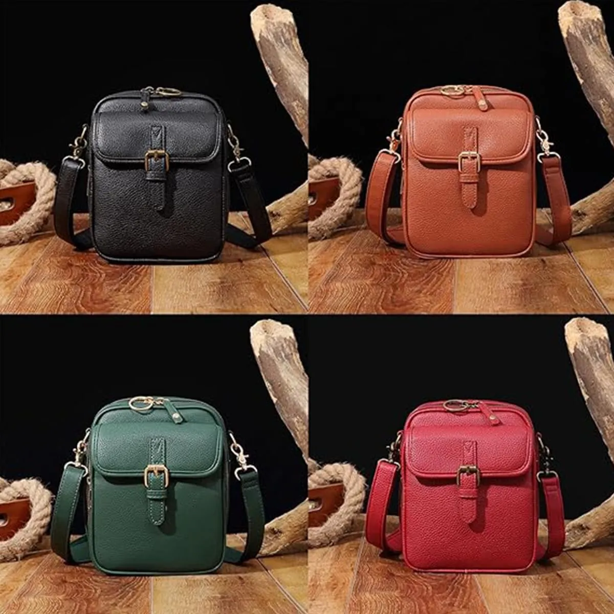 Forcipower Crossbody Leather Bag, Collaboraten1 Crossbody Leather Bag for Women, Large Capacity Mini Crossbodys Bags