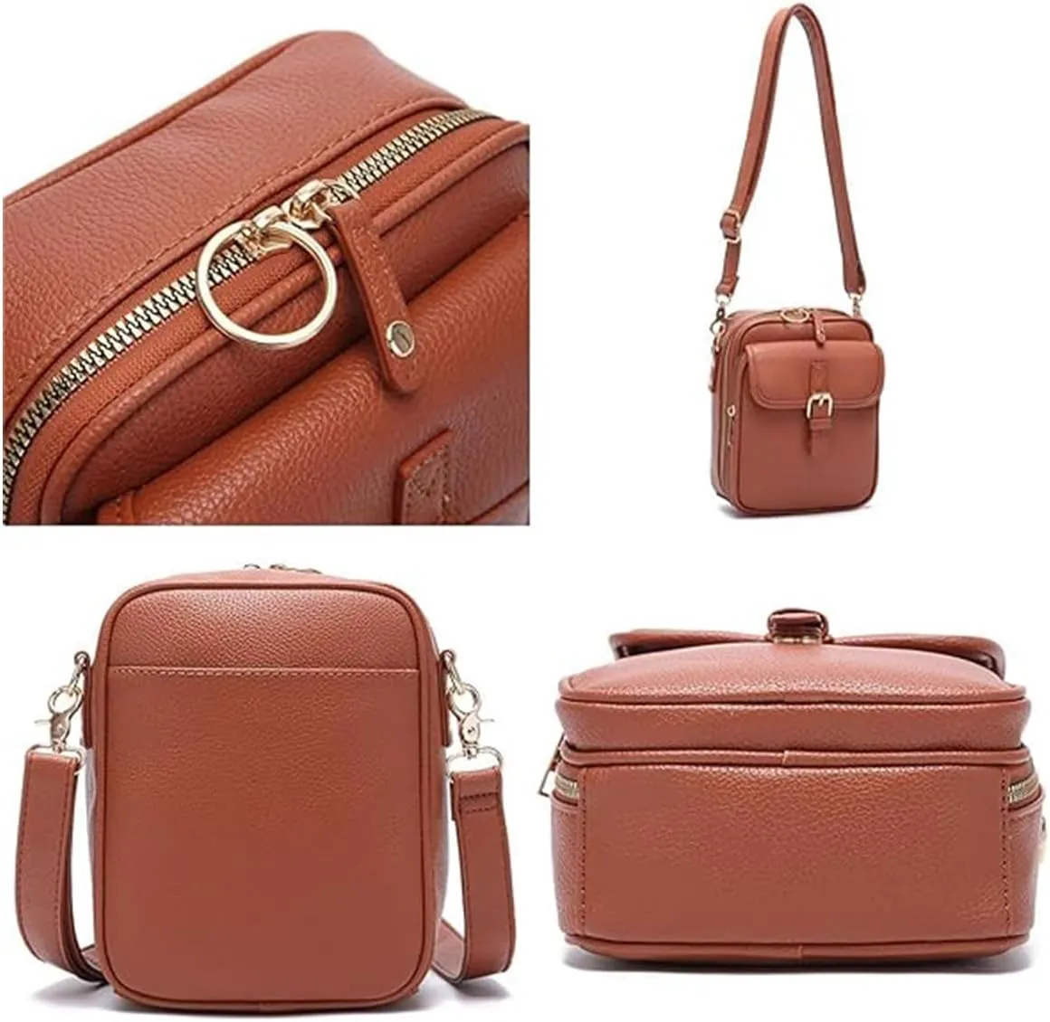 Forcipower Crossbody Leather Bag, Collaboraten1 Crossbody Leather Bag for Women, Large Capacity Mini Crossbodys Bags