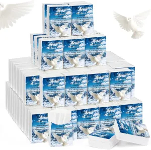 Fumete 100 Packs Tissue Paper for Funeral Memorial Tissues Packs for Guests Pocket Napkins Those We Love Don't Go Away 3 Ply 700 Sheets Napkins Wedding Supplies for Family(Sky Bird)