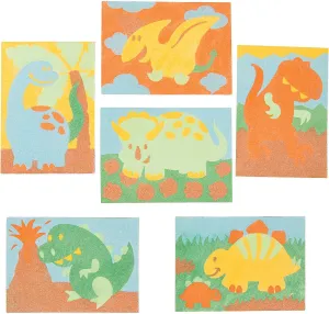 Fun Express Dinosaur Sand Art Set - 24 Pieces - Educational and Learning Activities Kids