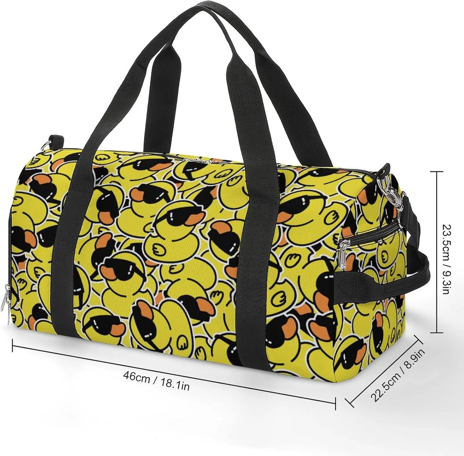 Funny Sunglasses Yellow Rubber Duck A Fitness Bag with Large Storage Space Is Suitable for Portable Outdoor Use