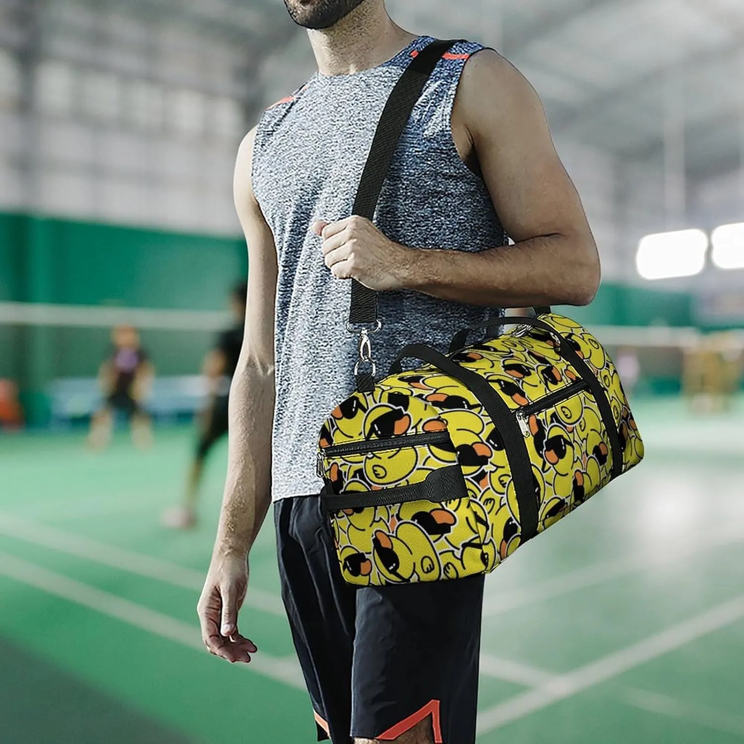 Funny Sunglasses Yellow Rubber Duck A Fitness Bag with Large Storage Space Is Suitable for Portable Outdoor Use