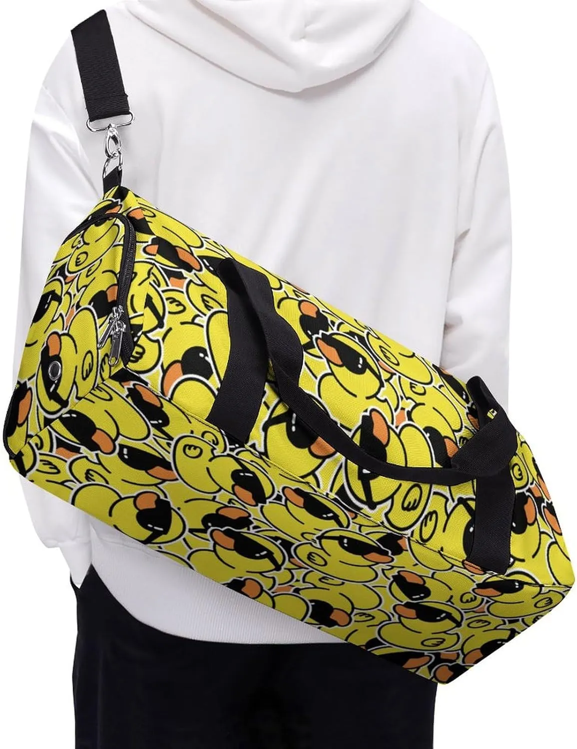 Funny Sunglasses Yellow Rubber Duck A Fitness Bag with Large Storage Space Is Suitable for Portable Outdoor Use