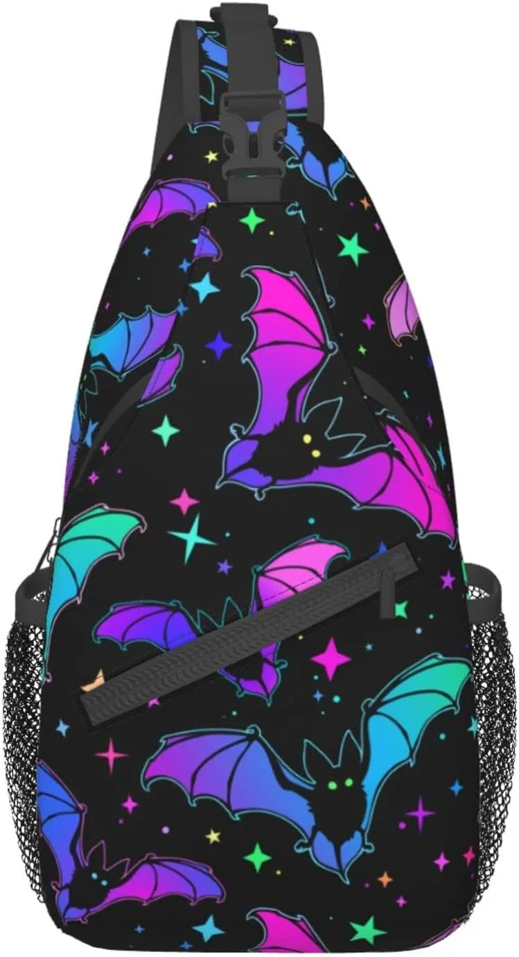 Fylybois Bat Sling Bag For Men Women Crossbody Chest Backpack Daypack Shoulder Bags