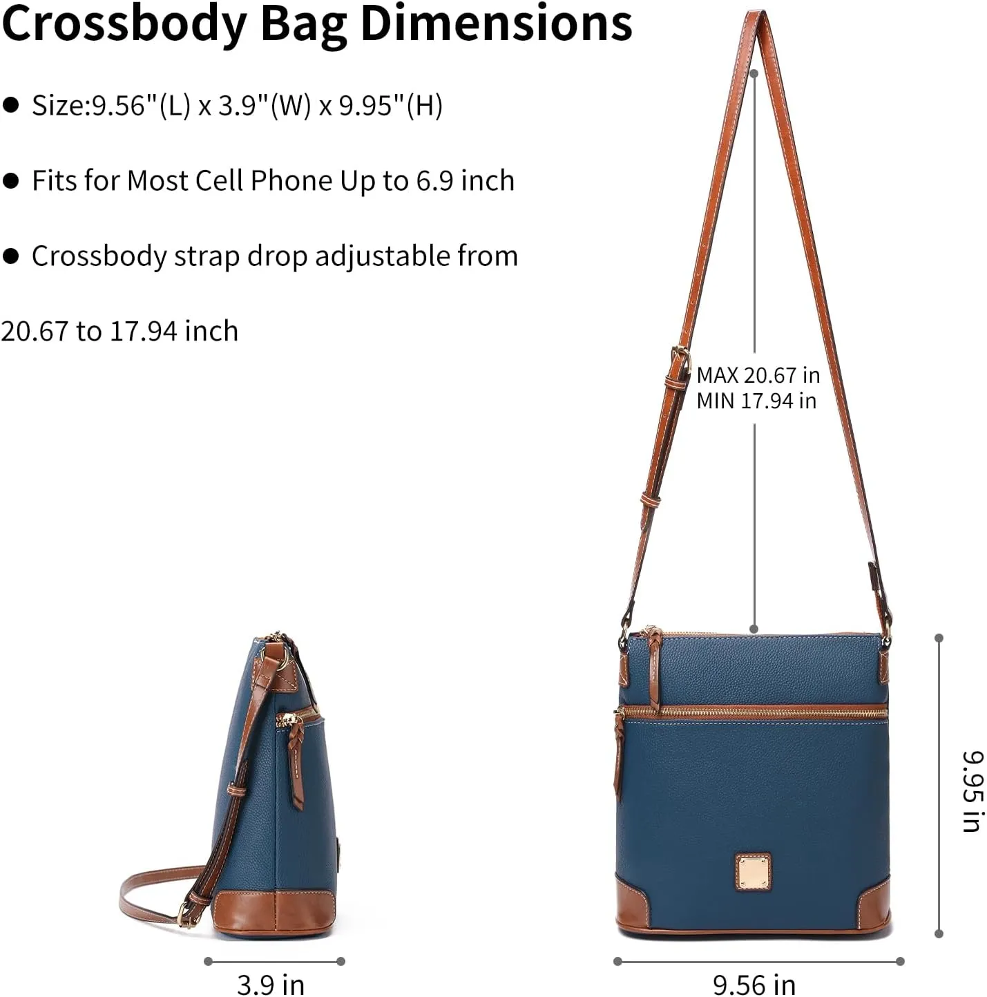 GAEKEAO Crossbody Bags for Women Multi Zipper Pockets Shoulder Handbags Lightweight Medium Travel Purse