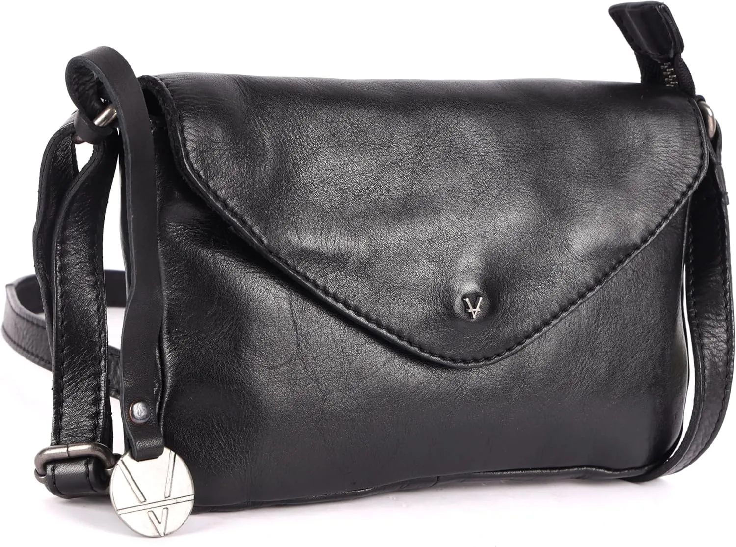Genuine Italian Leather Small Crossbody Sling Bag RFID Protected Trendy Casual Office with Adjustable Strap
